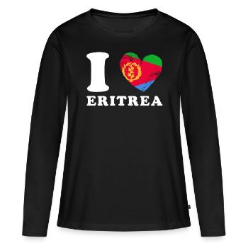 Ich liebe Eritrea - Frauen Premium Bio Langarmshirt - Schwarz - Vorne - Julia (174cm)