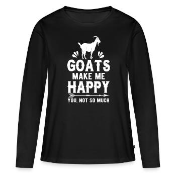 chèvre chevreau chèvre chèvre chèvre chèvre - T-shirt manches longues Premium bio Femme - noir - Devant - Julia (174cm)