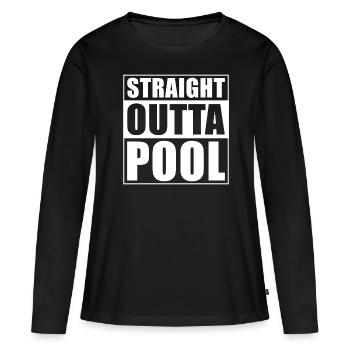 Piscine - T-shirt manches longues Premium bio Femme - noir - Devant - Julia (174cm)