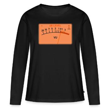 Compteur de volume - T-shirt manches longues Premium bio Femme - noir - Devant - Julia (174cm)