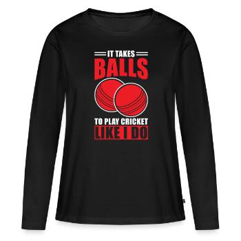 Cricket Cadeau Cricketer - T-shirt manches longues Premium bio Femme - noir - Devant - Julia (174cm)
