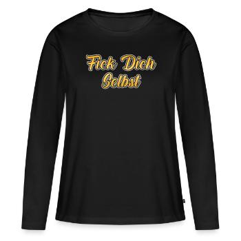 Fick dich selbst - Frauen Premium Bio Langarmshirt - Schwarz - Vorne - Julia (174cm)