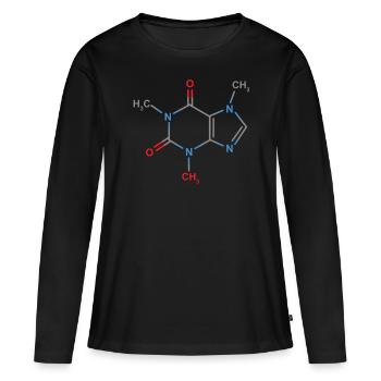 Formule Caféine - T-shirt manches longues Premium bio Femme - noir - Devant - Julia (174cm)