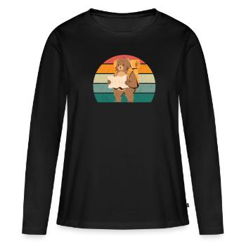 Camping Outfit for Men Camper Design Women - Women's Premium Organic Long Sleeve Shirt - black - Front - Julia (174cm)