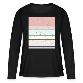 Background Pastel Rectangle - Women's Premium Organic Long Sleeve Shirt - black - Front - Julia (174cm)