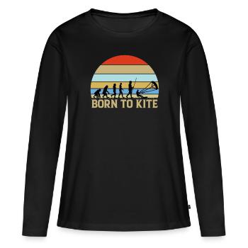 Born To Kite - Born For The Kite - Women's Premium Organic Long Sleeve Shirt - black - Front - Julia (174cm)