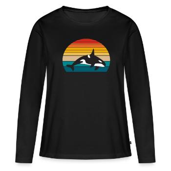 Orca Whale Gifts - Frauen Premium Bio Langarmshirt - Schwarz - Vorne - Julia (174cm)