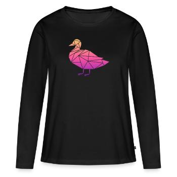 Ducks Swimming Fly Waddle Rubber Duck Duck - Women's Premium Organic Long Sleeve Shirt - black - Front - Julia (174cm)