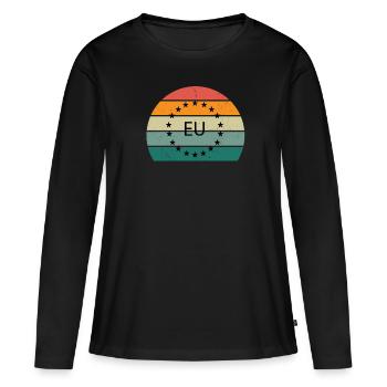 Europäische Union Kontinent Mitteleuropa Europa - Frauen Premium Bio Langarmshirt - Schwarz - Vorne - Julia (174cm)