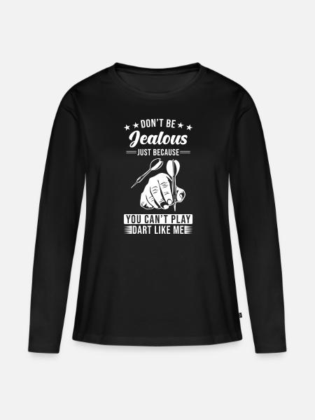 Dart - Frauen Premium Bio Langarmshirt - Schwarz