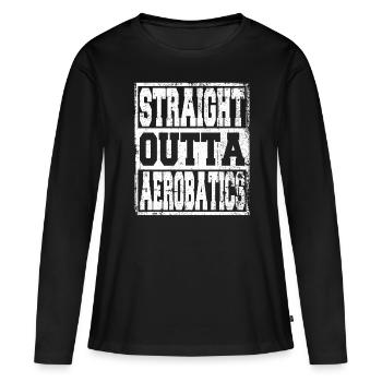 Voltige aérienne drôle - T-shirt manches longues Premium bio Femme - noir - Devant - Julia (174cm)