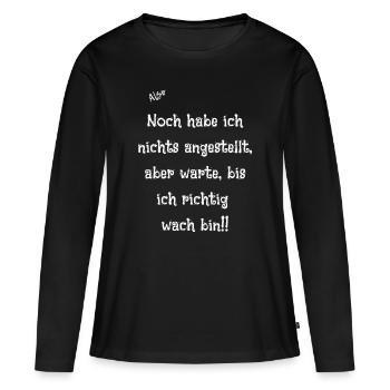 Wach - Frauen Premium Bio Langarmshirt - Schwarz - Vorne - Julia (174cm)