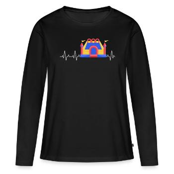Château gonflable Heartbeat Château gonflable - T-shirt manches longues Premium bio Femme - noir - Devant - Julia (174cm)