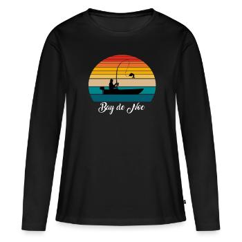 Lieu de pêche de la baie de Noc - T-shirt manches longues Premium bio Femme - noir - Devant - Julia (174cm)
