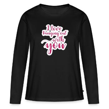 Paresse paresseux Fatigue lente, sommeil lent - T-shirt manches longues Premium bio Femme - noir - Devant - Julia (174cm)
