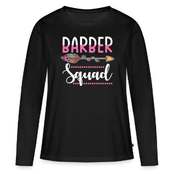 groupe de coiffeur - T-shirt manches longues Premium bio Femme - noir - Devant - Julia (174cm)