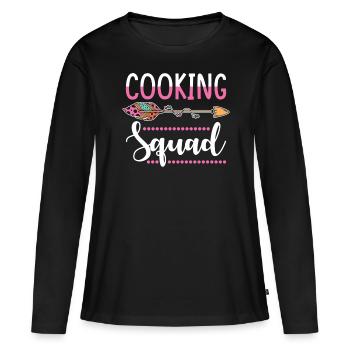 groupe de cuisine - T-shirt manches longues Premium bio Femme - noir - Devant - Julia (174cm)