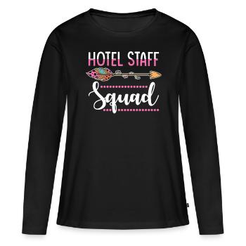 Hotel MItarbeiterin Gruppe - Frauen Premium Bio Langarmshirt - Schwarz - Vorne - Julia (174cm)