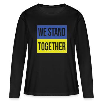 Ukraine Nous sommes ensemble - T-shirt manches longues Premium bio Femme - noir - Devant - Julia (174cm)