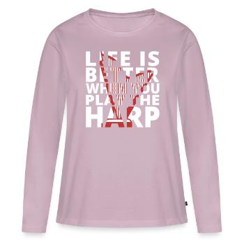 Harp Concert Harp Harp Playing Harp Players - Women's Premium Organic Long Sleeve Shirt - dusky pink - Front - Julia (174cm)