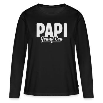 Papi Grand Cru Anniversaire Cadeau De Noël Amour - T-shirt manches longues Premium bio Femme - noir - Devant - Julia (174cm)