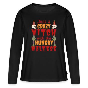 Costume d’Halloween maltais Dicton - T-shirt manches longues Premium bio Femme - noir - Devant - Julia (174cm)