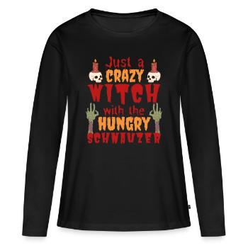 Schnauzer Halloween Costume Chien Dicton - T-shirt manches longues Premium bio Femme - noir - Devant - Julia (174cm)
