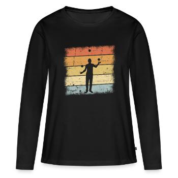 Tenue de jongleur - T-shirt manches longues Premium bio Femme - noir - Devant - Julia (174cm)