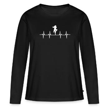 Flûte Flûte Flûte Flûtiste Joueur de Flûte Flûte Flûte - T-shirt manches longues Premium bio Femme - noir - Devant - Julia (174cm)