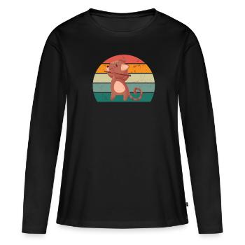 Flûte Flûte Flûte Flûtiste Joueur de Flûte Flûte Flûte - T-shirt manches longues Premium bio Femme - noir - Devant - Julia (174cm)