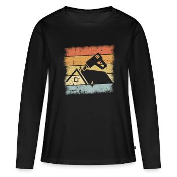 Couvreur - T-shirt manches longues Premium bio Femme - noir - Devant - Julia (174cm)