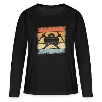 Mining - Women's Premium Organic Long Sleeve Shirt - black - Front - Julia (174cm)