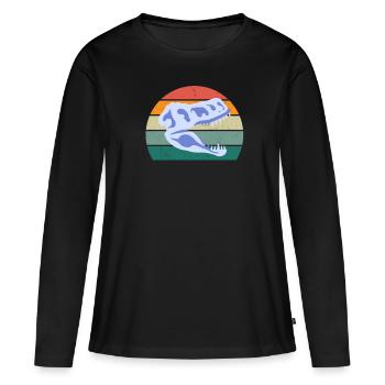 Fossiles Fossiles Dinosaures préhistoriques - T-shirt manches longues Premium bio Femme - noir - Devant - Julia (174cm)