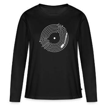 Vinyl Record Turntable Music Fan - T-shirt manches longues Premium bio Femme - noir - Devant - Julia (174cm)
