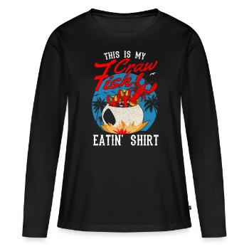 Saison des écrevisses Cuisson Aliments pour écrevisses - T-shirt manches longues Premium bio Femme - noir - Devant - Julia (174cm)