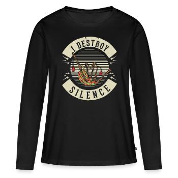 Cornemuse bruyante Humour Musicien Drôle - T-shirt manches longues Premium bio Femme - noir - Devant - Julia (174cm)
