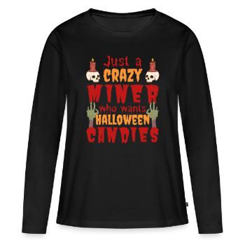 Gruselig lustig Halloween Spruch Minenarbeiter - Frauen Premium Bio Langarmshirt - Schwarz - Vorne - Julia (174cm)