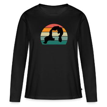 Haare schneiden Friseuse Frisörin Schere Fön Haar - Frauen Premium Bio Langarmshirt - Schwarz - Vorne - Julia (174cm)