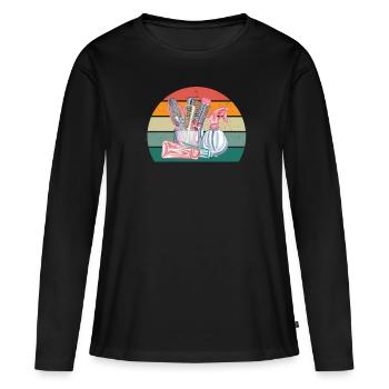 Haare schneiden Friseuse Frisörin Schere Fön Haar - Frauen Premium Bio Langarmshirt - Schwarz - Vorne - Julia (174cm)
