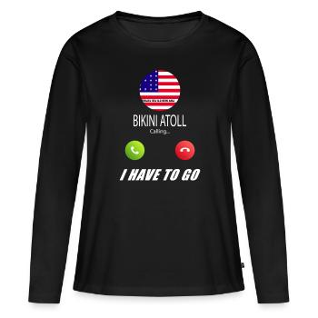 L’atoll de Bikini appelle les drapeaux lusiger - T-shirt manches longues Premium bio Femme - noir - Devant - Julia (174cm)