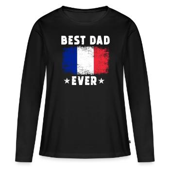 French Father Best Dad ever France Papa - Women's Premium Organic Long Sleeve Shirt - black - Front - Julia (174cm)