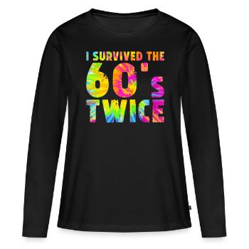 i survived the 60s twice - Frauen Premium Bio Langarmshirt - Schwarz - Vorne - Julia (174cm)