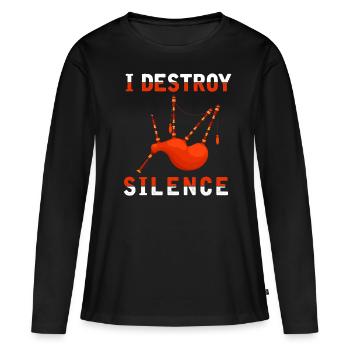 Cornemuse bruyante Instrument de musique Drôle - T-shirt manches longues Premium bio Femme - noir - Devant - Julia (174cm)
