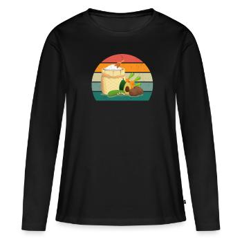alimentation équilibrée régime céto aliments sains - T-shirt manches longues Premium bio Femme - noir - Devant - Julia (174cm)