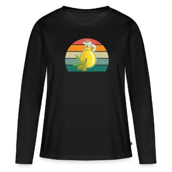 Conception d’une nutrition saine pour les hommes Nutrition saine - T-shirt manches longues Premium bio Femme - noir - Devant - Julia (174cm)