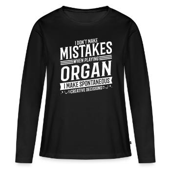 Orgelspieler Musikinstrument Musik Organist - Frauen Premium Bio Langarmshirt - Schwarz - Vorne - Julia (174cm)