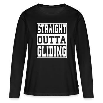 Gleiten Spruch lustig - Frauen Premium Bio Langarmshirt - Schwarz - Vorne - Julia (174cm)