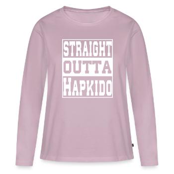 Hapkido dit drôle - T-shirt manches longues Premium bio Femme - rose poudré - Devant - Julia (174cm)
