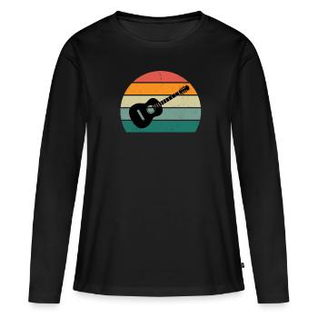 Guitariste Guitariste Guitariste Guitariste Guitare Basse - T-shirt manches longues Premium bio Femme - noir - Devant - Julia (174cm)