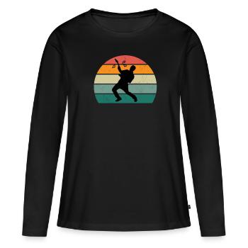 Guitariste Guitariste Guitariste Guitariste Guitare Basse - T-shirt manches longues Premium bio Femme - noir - Devant - Julia (174cm)